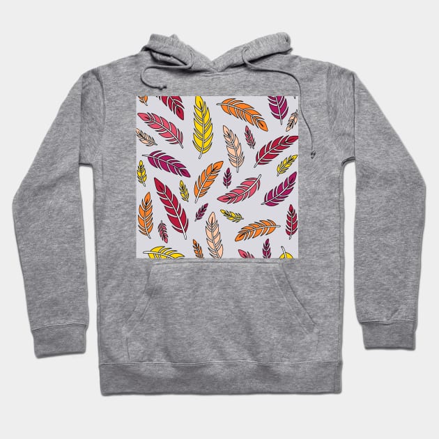 Red, Orange, and Yellow Feathers Hoodie by HLeslie Design